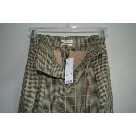 Urban Outfitters Paige Pants Size S Plaid High Waist Pleated Cropped Trouser - Picture 3 of 12